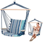 Fotele ogrodowe wiszące - Vilde Hamak BRAZYLIJSKI fotel podwieszany huśtawka bujak krzesło 339226 - miniaturka - grafika 1