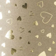 Scrapbooking - Heyda, Papier A4 kraft serca złote - miniaturka - grafika 1