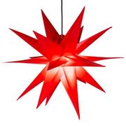Ozdoby bożonarodzeniowe - Dekoracja świąteczna - gwiazda z zegarem 1 LED, 55 cm, czer. - miniaturka - grafika 1