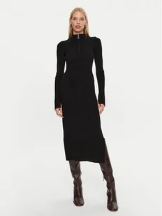 Patrizia Pepe Sukienka dzianinowa 2A2848/K214-K103 Czarny Regular Fit - Sukienki - miniaturka - grafika 1