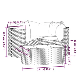 4-cz zestaw wypoczynkowy do ogrodu, poduszki, brązowy rattan PE vidaXL - Meble ogrodowe - miniaturka - grafika 12
