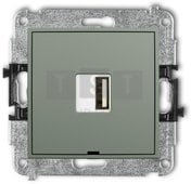 61MCUSBBO-3 MINI Mechanizm ładowarki USB pojedynczej USB A, 10W max., 5V, 2A, bez pola opisowego szałwiowy 61MCUSBBO-3