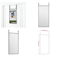Lustra - vidaXL Lustro do drzwi czarne 30x60 cm szkło i aluminium - Lustro do drzwi - Lustro ścienne - Lustro wiszące - Lustro do garderoby - miniaturka - grafika 1