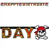 Gadżety dla niej i dla niego - Amscan Girlanda "Happy Birthday - Piracka", 180 cm 551942 - miniaturka - grafika 1