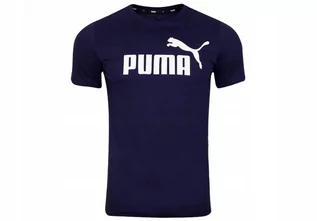 Koszulki męskie - Puma Koszulka Męska T-Shirt Ess Logo Tee Navy 586666 06 S - grafika 1