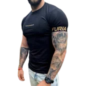 Koszulki sportowe męskie - FURIA T-shirt Koszulka Męska Gym Wear Black/Gold - miniaturka - grafika 1
