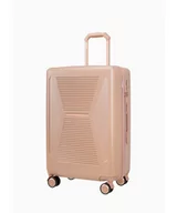 Walizki - PUCCINI Średnia różowa walizka z elementami rose gold - miniaturka - grafika 1