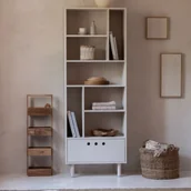 Komody dla dzieci - Regał piaskowy beż z drewnem river - miniaturka - grafika 1