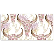 Podkładki na biurko - Mata ochronna na biurko Czaszka w kwiaty 120x60 cm, Dywanomat - miniaturka - grafika 1