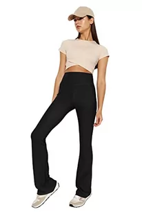 Trendyol Legginsy sportowe - bordowe - wysoka talia, Czarny, L - Legginsy - miniaturka - grafika 1