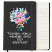 Notesy i bloczki - NOTES CZARNY Z GUMKĄ A5 NA DZIEŃ NAUCZYCIELA WZORY - miniaturka - grafika 1