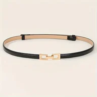Inne - TEMU Pasek z klamrą ze stopu metali regulowaną dla kobiet - Casual Cute PU Leather Dress Decoration Belt, nie do prania, uniwersalny na co dzień, na - miniaturka - grafika 1