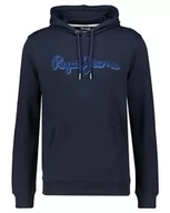 Bluzy męskie - Pepe Jeans Męska bluza z kapturem Ryan, Niebieski (Dulwich), L - miniaturka - grafika 1