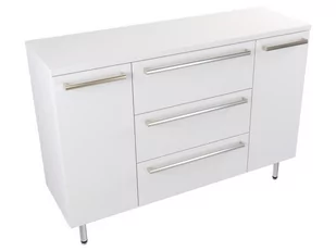 Szafka Stojąca Z Blatem ATH 120 cm D - Biały Mat - Uchwyty Stal Szczotkowana - Szafki łazienkowe - miniaturka - grafika 1