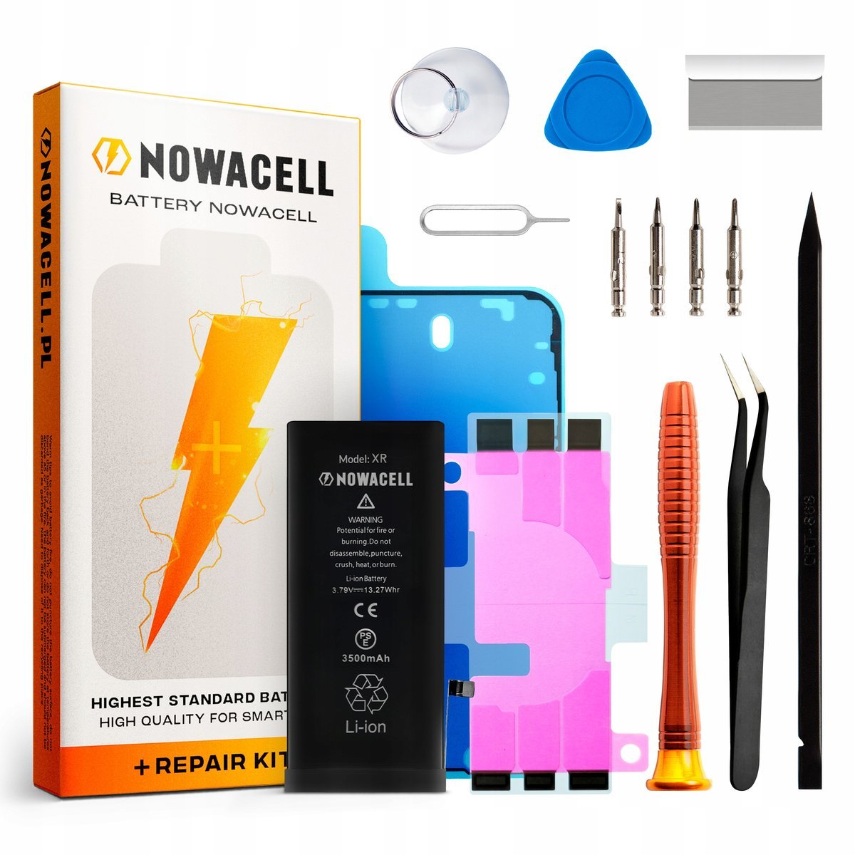 Bateria do iPhone XR Większa Pojemność 3510 mAh Zestaw NOWACELL