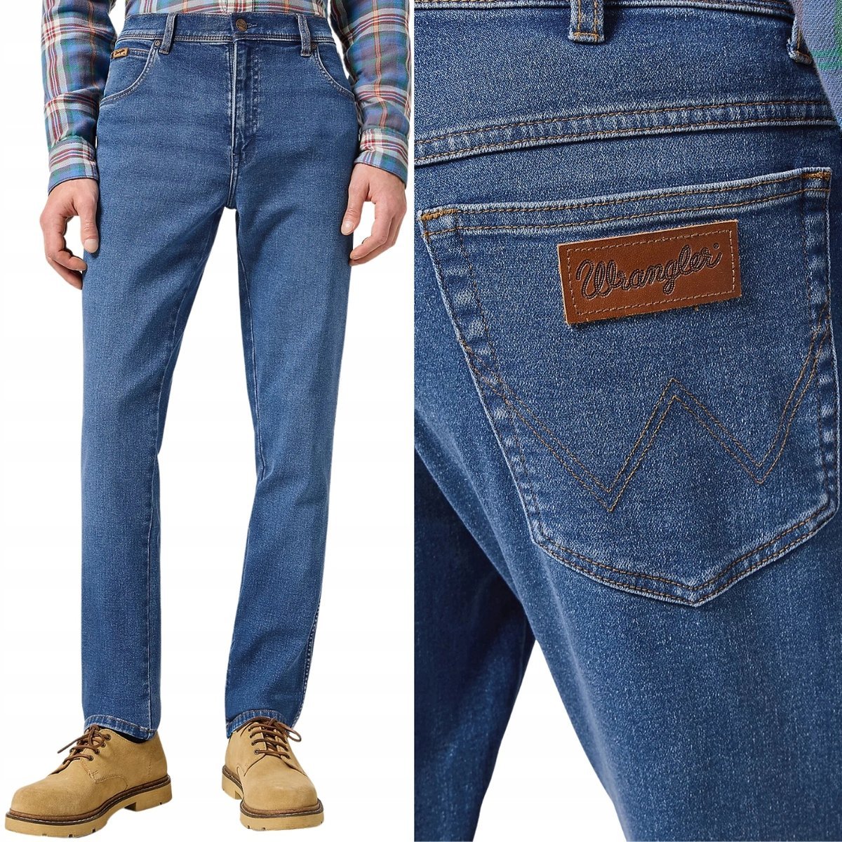 Wrangler TEXAS SLIM RidgeWash EPIC SOFT elastyczne spodnie jeansowe W31 L30