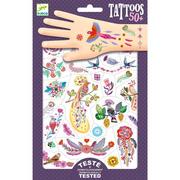 Zabawki kreatywne - Naklejane tatuaże Djeco Błyszczące ptaki - miniaturka - grafika 1