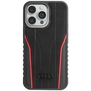 Audi Genuine Leather MagSafe iPhone 14 Pro 6.1" czarno-czerwony/black-red hardcase AU-TPUPCMIP14P-R8/D3-RD - Etui i futerały do telefonów - miniaturka - grafika 1