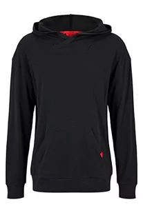 HUGO Męska bluza z kapturem Labelled Sweat Hood, czarny (Black1), S - Bluzy męskie - miniaturka - grafika 1
