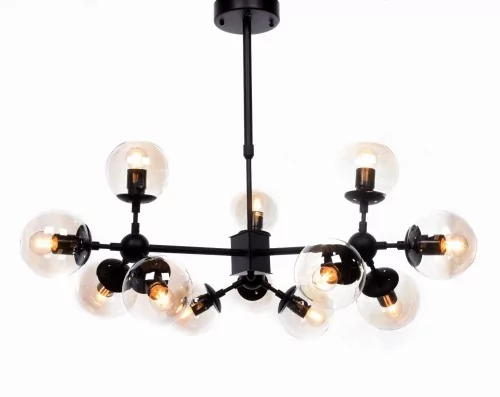 Lumina Deco Żyrandol LAMPA wisząca ZODIAK LDP 160 12 Deco industrialna OPRAWA zwis kule balls herbaciany