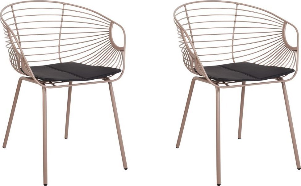 Beliani Zestaw 2 krzeseł do jadalni różowe złoto HOBACK