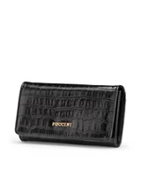 Portfele - Portfel Damski Duży Na Karty Skóra Ekologiczna Puccini Czarny Blp740-1 - miniaturka - grafika 1