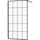 Ścianki i drzwi prysznicowe - Mexen Kioto ścianka prysznicowa 100 x 200 cm, transparent/czarny wzór 8 mm, czarny - 800-100-101-70-77 - miniaturka - grafika 1