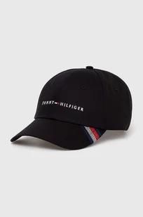 Tommy Hilfiger czapka z daszkiem bawełniana kolor czarny z aplikacją AM0AM12532 - Czapki męskie - miniaturka - grafika 1