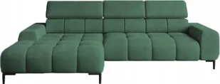 DomoHome Narożnik tapicerowany w kształcie litery L Lewa strona 177x270 cm Narożnik z funkcją spania Sofa rozkładana Funkcja spania Małe 3 siedziska Regulowane zagłówki Regulowane siedzisko Zielony - Sofy i kanapy - miniaturka - grafika 1