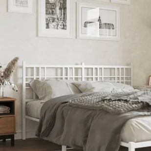 vidaXL vidaXL Metalowe wezgłowie, białe, 160 cm - Pozostałe meble ogrodowe - miniaturka - grafika 1