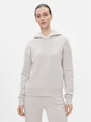 Bluzy damskie - Calvin Klein Bluza Metallic Micro Logo K20K206960 Beżowy Relaxed Fit - miniaturka - grafika 1