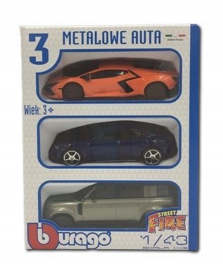 Burago 3 metalowe auta 1:43, samochodziki metalowe