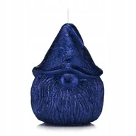 Świece - Świeca ozdobna świeczka świąteczna świeca dekoracyjna SKRZAT 12cm granatowa - miniaturka - grafika 1