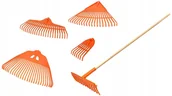 Grabie i motyki - ZESTAW GRABIE OGRODOWE PLASTIK LIŚCI SIANA GRABIENIA KLIK TRZON DREWNO 5w1 - miniaturka - grafika 1