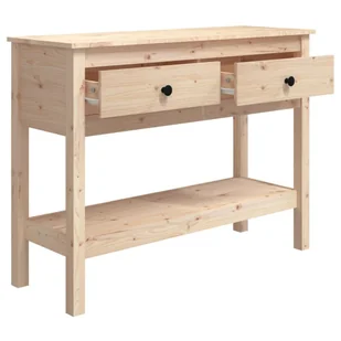 Lumarko Stolik konsolowy, 100x35x75 cm, lite drewno sosnowe - Konsole i sekretarzyki - miniaturka - grafika 8