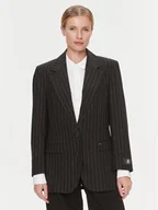 Marynarki i żakiety damskie - Tommy Hilfiger Marynarka Oversized Prep Pinstripe Blazer WW0WW40498 Czarny Regular Fit - miniaturka - grafika 1