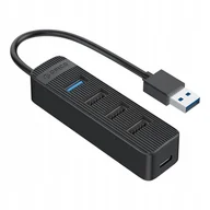 Huby USB - Adapter Hub Orico USB do USB 3.0 + 3x USB 2.0 Czarny - miniaturka - grafika 1