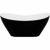 Wanny - Besco VIYA BLACK&WHITE wanna wolnostojąca / klik-klak biały czyszczony od góry #WMD-160-VWW #WMD-160-VWW - miniaturka - grafika 1