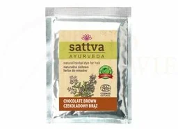 Henna Czekoladowy Brąz, Naturalna farba do włosów, Sattva, 10g - Farby do włosów i szampony koloryzujące - miniaturka - grafika 1