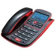 Telefony stacjonarne - Mescomp Telefon MT-838 Fabian Czarno-czerwony - miniaturka - grafika 1