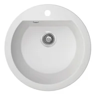 Zlewozmywaki - Laveo Zlewozmywak granitowy biały DAFNE SBD 680T - miniaturka - grafika 1