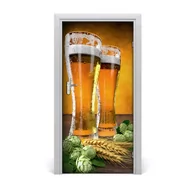 Naklejki na ścianę - Naklejka na drzwi samoprzylepna Dwie szklanki piwa, Tulup - miniaturka - grafika 1