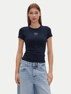 Koszulki i topy damskie - Tommy Jeans T-Shirt Tjw Slim Essential Logo 2 Tee DW0DW20316 Granatowy Regular Fit - miniaturka - grafika 1