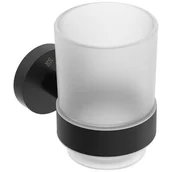 Kubki na szczoteczki do zębów - DEANTE Kubek ścienny JASMIN czarny, szkło mat ADJ_N911 * - miniaturka - grafika 1