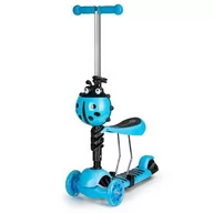 Hulajnogi - Ecotoys, Hulajnoga trójkołowa z siedziskiem, Biedronka, niebieski, 74x60x26 cm - miniaturka - grafika 1