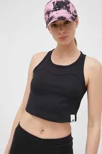 Koszulki sportowe damskie - adidas top damski kolor czarny - grafika 1
