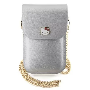 Torba HELLO KITTY Leather Metal Logo Chain Srebrny - Etui i futerały do telefonów - miniaturka - grafika 1