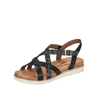 Sandały damskie - Remonte D4060 sandały damskie, Czarny, srebrny, Gunmetal 00, 42 EU - miniaturka - grafika 1