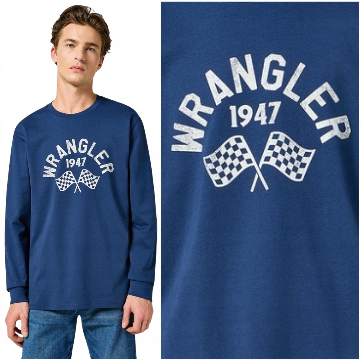 Wrangler LS GRAPHIC TEE longsleeve bawełniana koszulka długi rękaw logo M