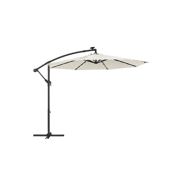 Songmics Parasol z oświetleniem beżowy 300 x 245 cm